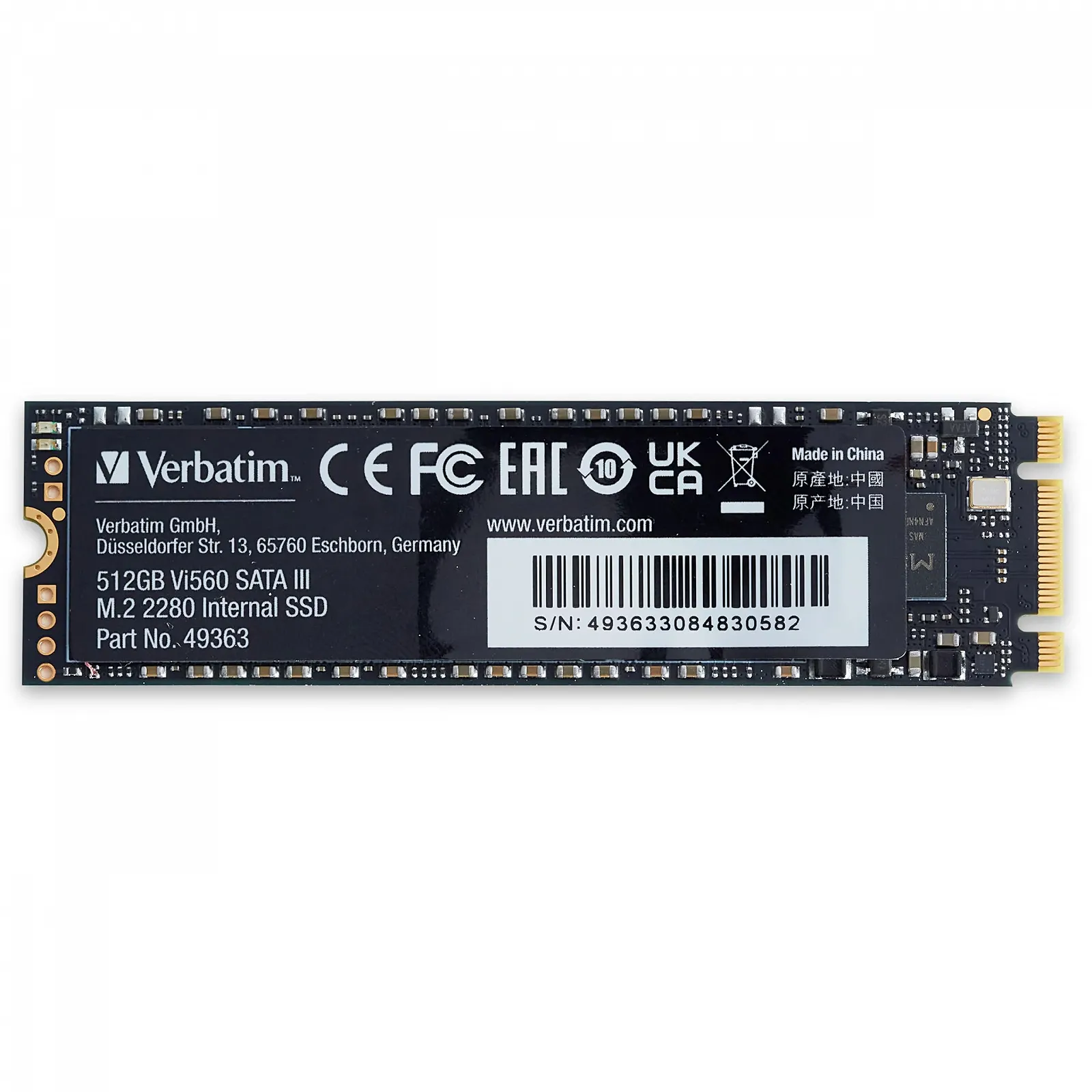 Внутрішній SSD-накопичувач Verbatim Vi560 49363 512 GB M.2 S3 3D NAND Blue, фото №1