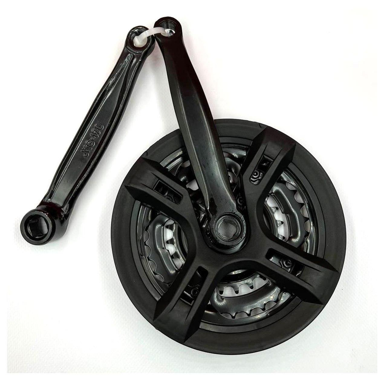 Шатуны стальные под квадрат для велосипеда Feel Fit 48/38/28 YP-008 Черный, фото №2