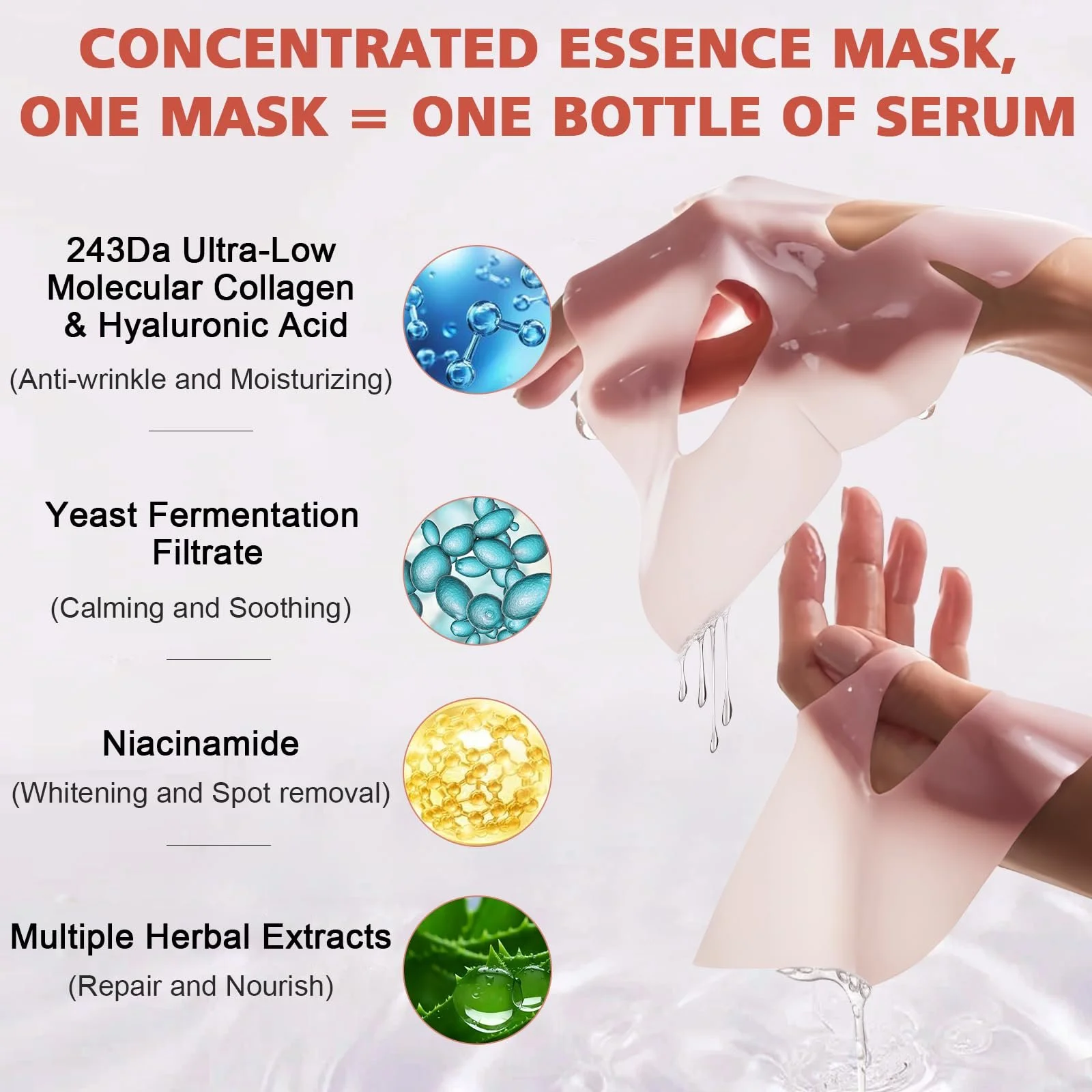 Маска Luuma Beauty Collagen для обличчя нічна з колагеном для сяйва шкіри, 5 шт, фото №3