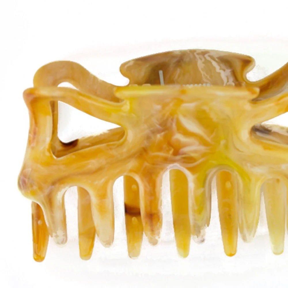 Заколка для волосся большая WeLoveBeads 9 см светло-янтарного цвета, фото №2