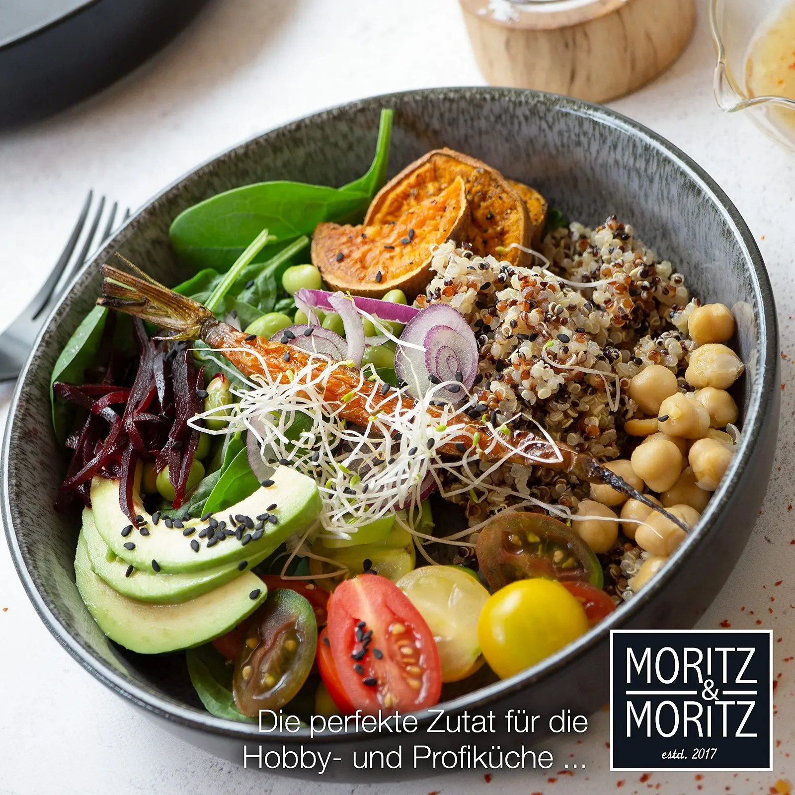 Миска Moritz & Moritz 6 x Smoothie Bowl Фарфоровая антрацит - Будда-миска на 6 персон, фото №8