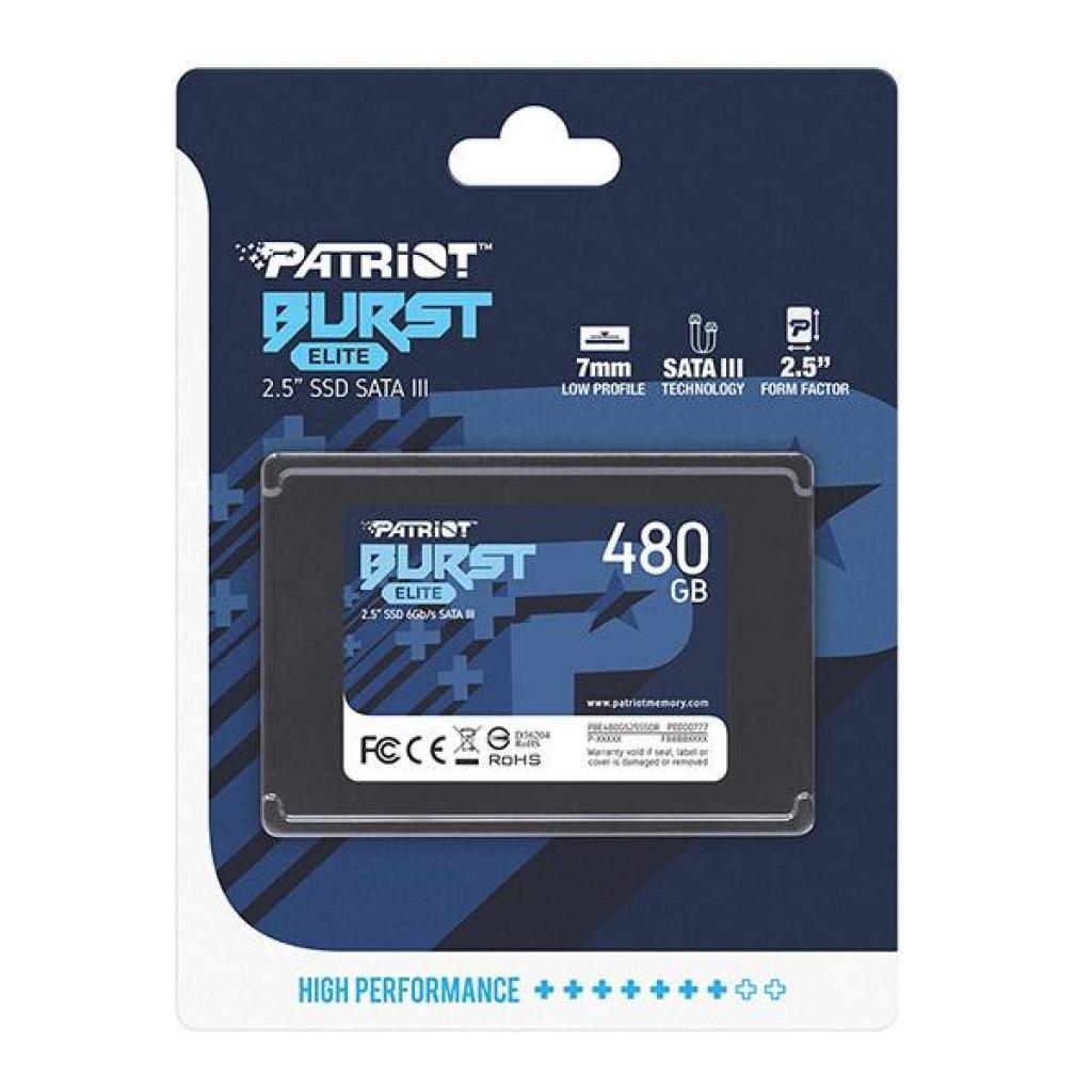 Внутрішній накопичувач Patriot SSD 2.5" 480GB Burst Elite PBE480GS25SSDR, фото №4