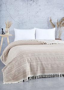 Покривало BOHORIA Premium Yucatan Дуже велике, 220 x 240 см, 100% Бавовна (Сепія) - Фото 1