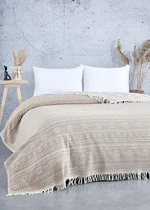 Покривало BOHORIA Premium Yucatan Дуже велике, 220 x 240 см, 100% Бавовна (Сепія) - Фото 1