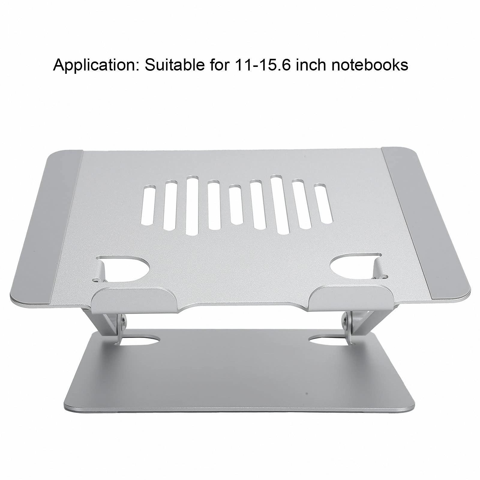 Підставка для ноутбука Складана Безступінчасте регулювання Подвійна стійка Алюмінієвий сплав для ноутбуків 11-15.6 дюймів з демпфуючим валом, фото №2