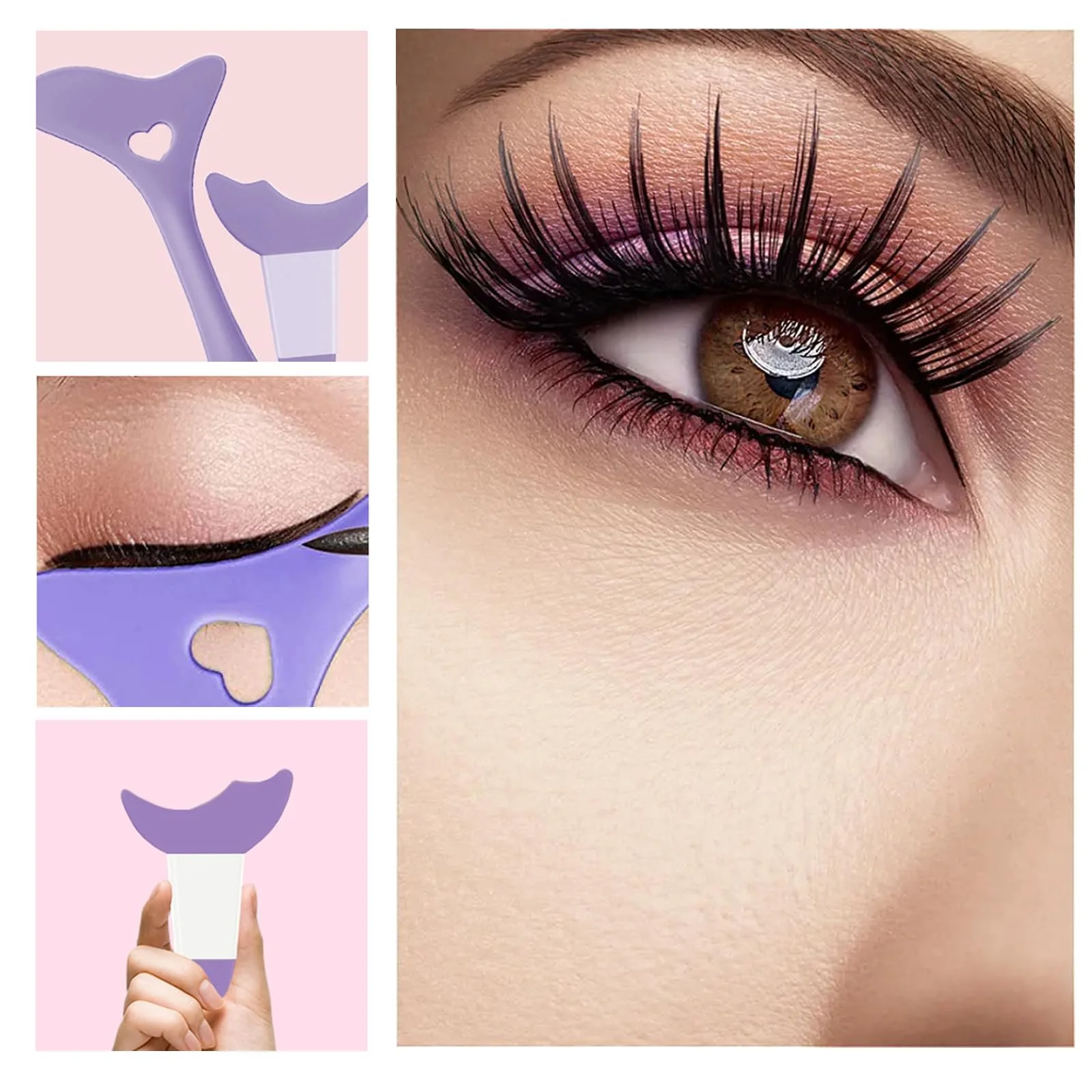 Трафареты для подводки FAMIDIQGO набор изук силикон многоразовые для новичков фиолетовый, фото №3 Трафареты для подводки FAMIDIQGO набор изук силикон многоразовые для новичков фиолетовый, фото №3