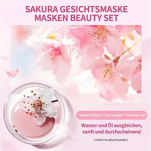 Тканевая маска Shefave Японский уход за кожей 6 штук Маски для лица Sakura Набор красоты, Тканевые маски с корейским уходом за кожей Экстракт граната, Восстанавливающая маска, Выравнивает тон кожи, Антиоксидант synthetic.ua - Фото 1