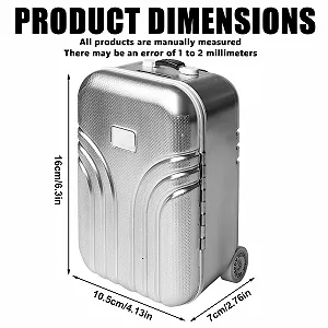 Скарбничка-валізка Mini Trolley Luggage Пластикова Набір 2 шт. Срібляста synthetic.ua - Фото 1