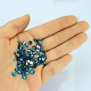 Искусственные кристаллы Круглые Смешанные Акриловые Стразы разных размеров 1,5-5 мм Светло-розовый и бирюзовый (1200 шт) synthetic.ua - Фото 1