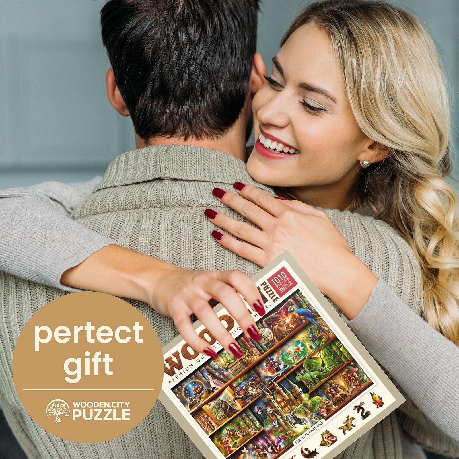 Дерев'яний пазл WOODEN.CITY Stories on Every Shelf - Bookshelves Scene 1000 деталей 54.0 x 39.4 см, фото №9