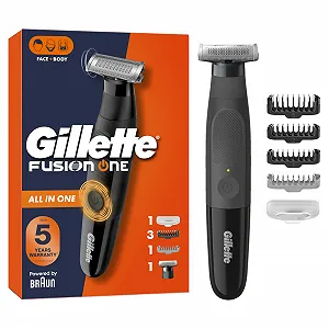 Купити Гібридна електробритва та Електробритва Gillette Fusion One для обличчя та тіла 4 насадки-гребені 45 хвилин роботи чорна - Фото 1 Гібридна електробритва та Електробритва Gillette Fusion One для обличчя та тіла 4 насадки-гребені 45 хвилин роботи чорна - Фото 1