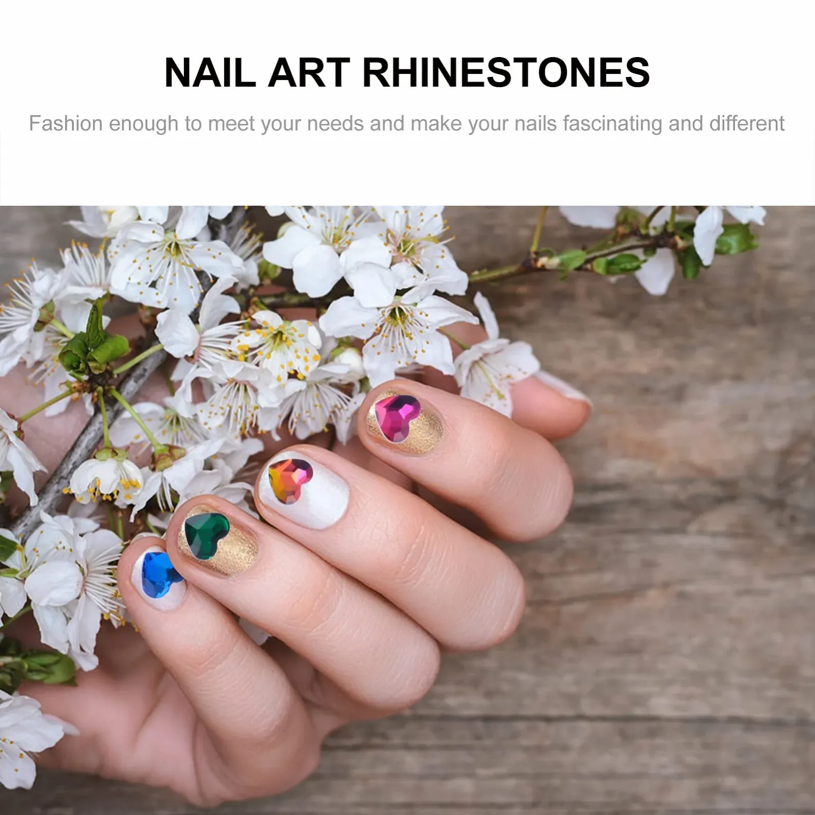 Стразы для ногтей Beavorty Сердце 150 шт. Разноцветные, фото №6