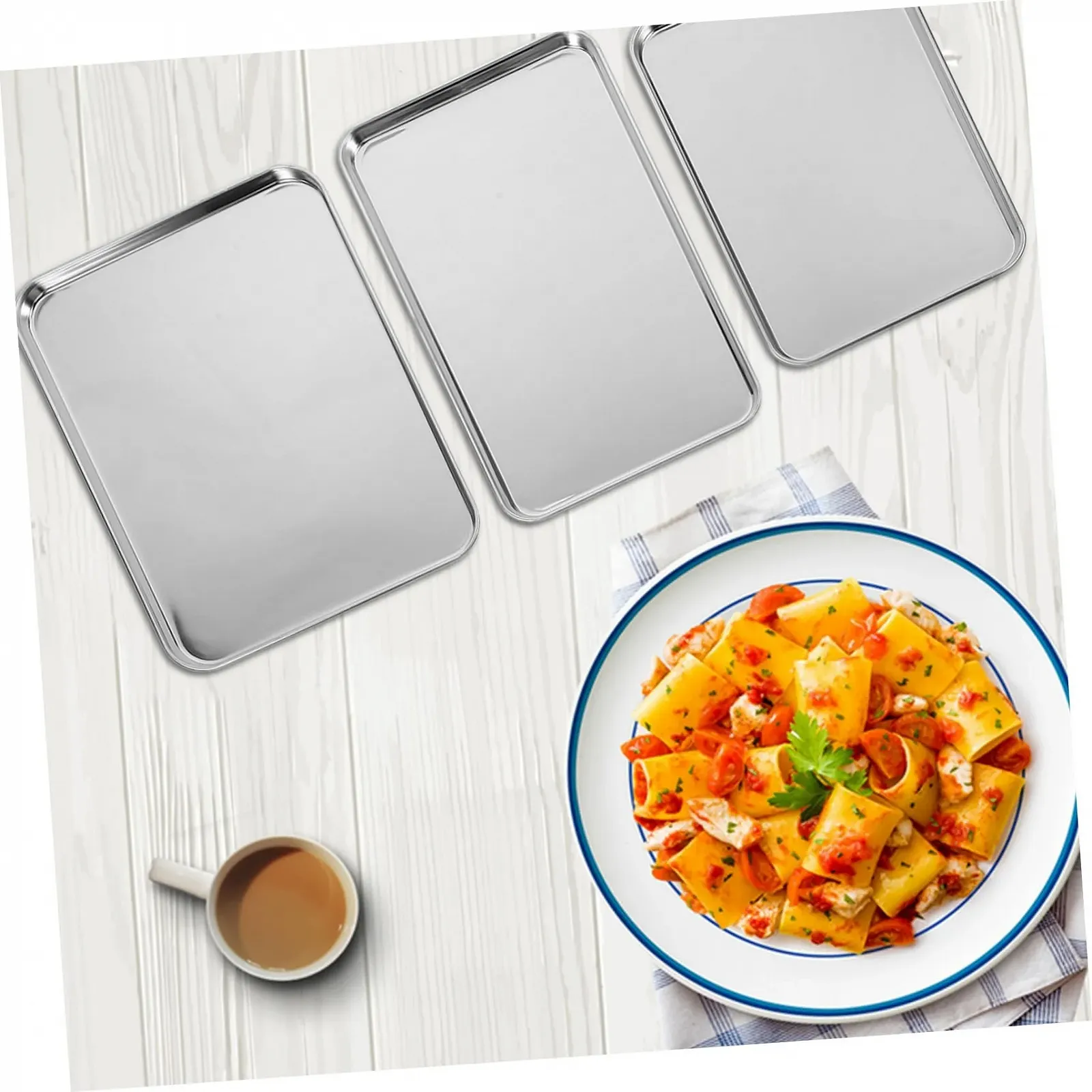 Форми для запікання SHOWERORO 3 шт. прямокутні термостійкі антипригарне покриття нержавіюча сталь, фото №8