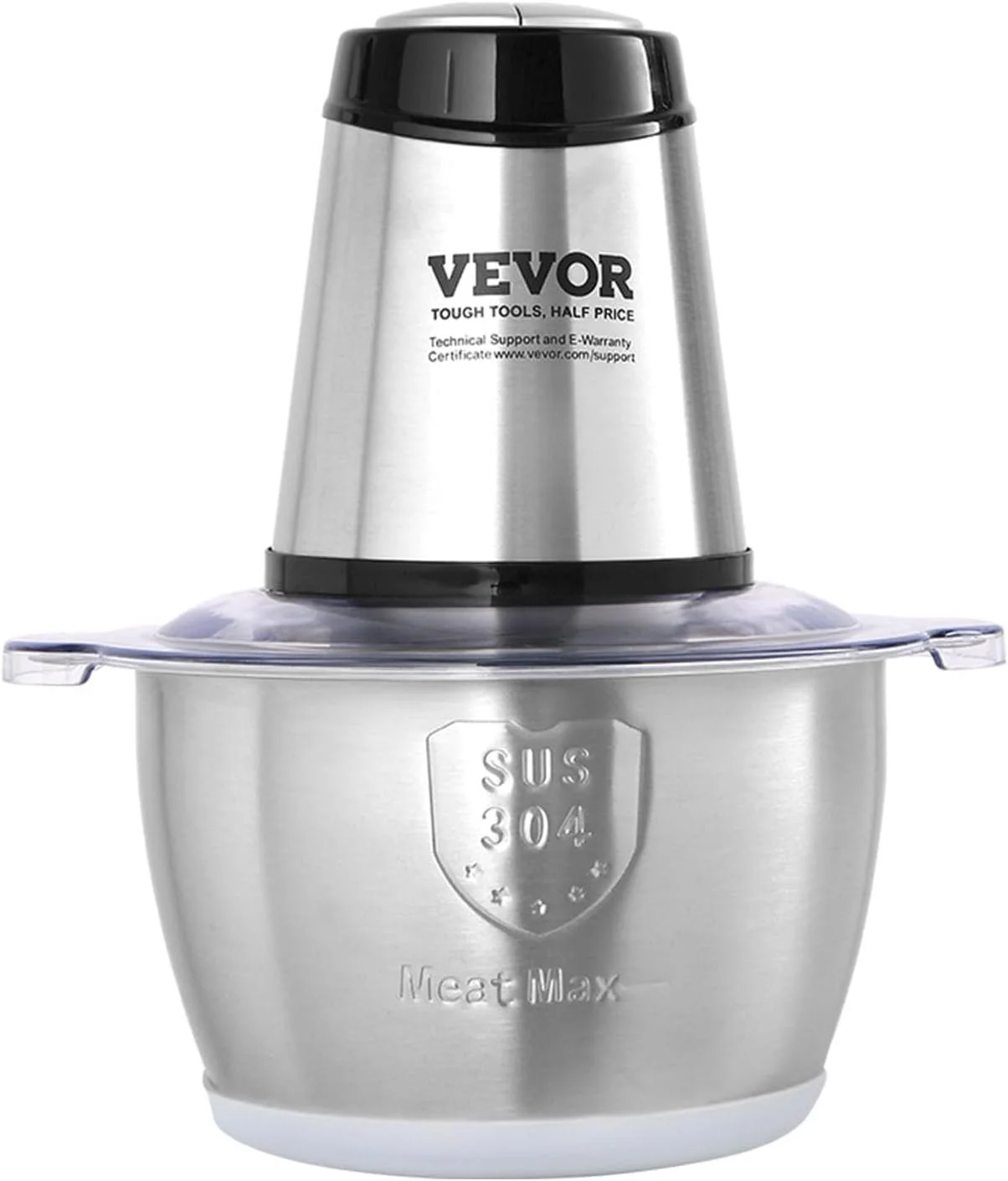 Электрический кухонный комбайн VEVOR AMJ-215F / 400W / 2 скорости / 2 л чаша / Нержавеющая сталь / Серебристый, фото №2 Электрический кухонный комбайн VEVOR AMJ-215F / 400W / 2 скорости / 2 л чаша / Нержавеющая сталь / Серебристый, фото №2