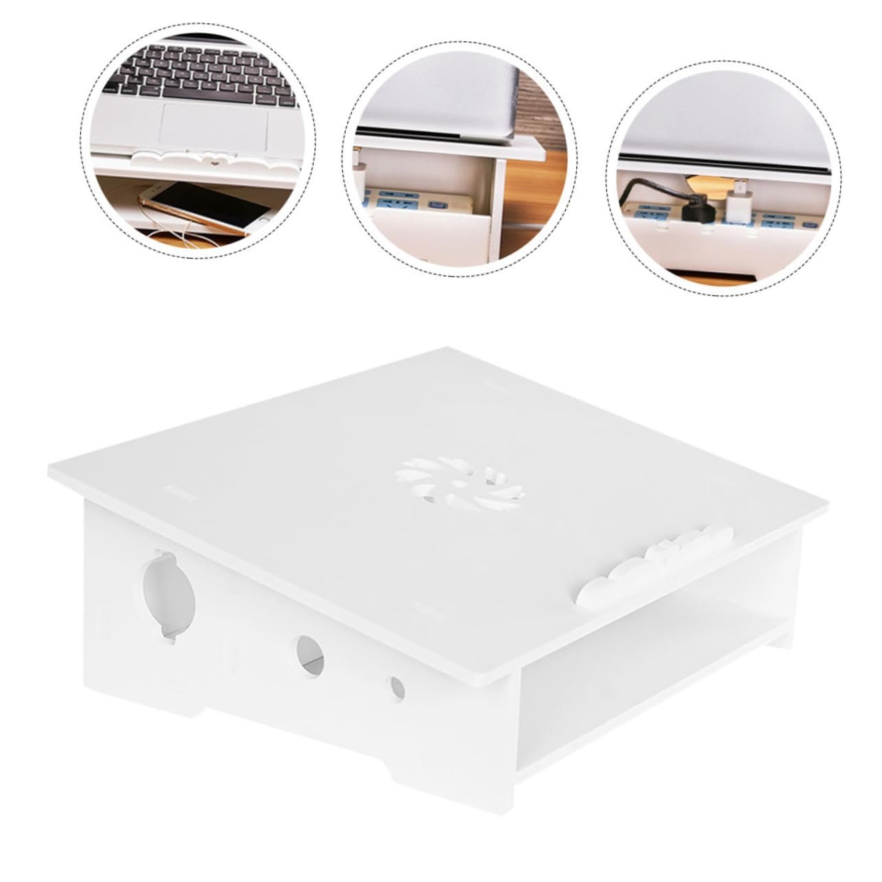 Підставка для ноутбука Vaguelly 1 шт. Матеріал: міцний, портативна підставка для охолодження комп'ютера, регульована по висоті та ергономічна для офісу, біла, S, фото №8