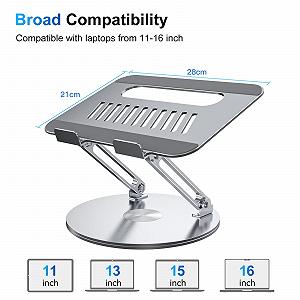 Подставка для ноутбука, регулируемая по высоте, складная, эргономичная вентилируемая с вращающимся основанием 360

, вертикальный держатель для ноутбука, совместима с Notebook MacBook Air/Pro, Dell, HP и ноутбуками 11-16 дюймов synthetic.ua - Фото 1