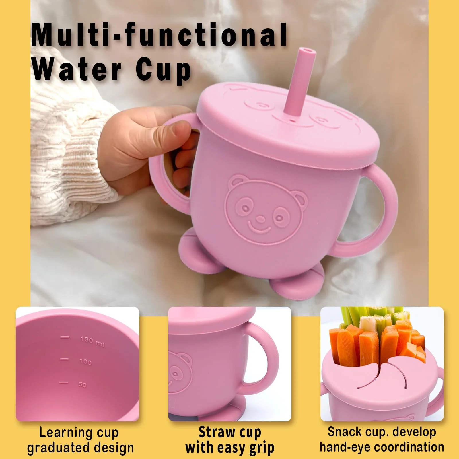 Набір дитячого посуду Kinyoda 10 предметів, силікон, рожевий, фото №4 Набір дитячого посуду Kinyoda 10 предметів, силікон, рожевий, фото №4