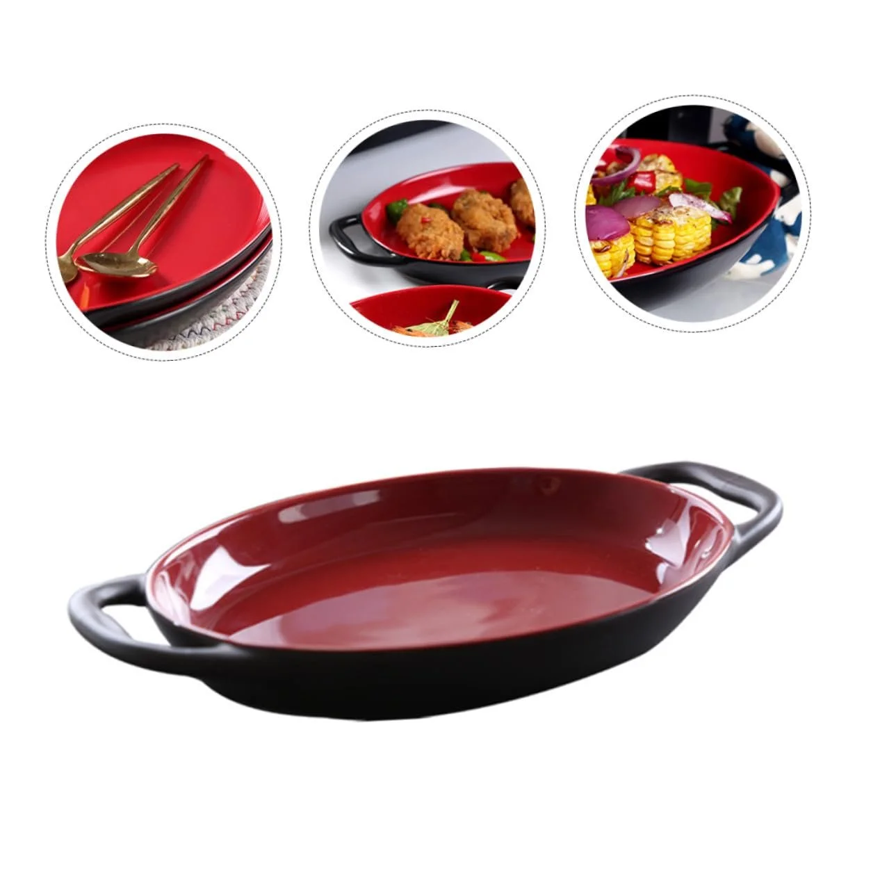 Форма для запекания Gatuida керамическая прямоугольная с боковыми ручками термостойкая, фото №9