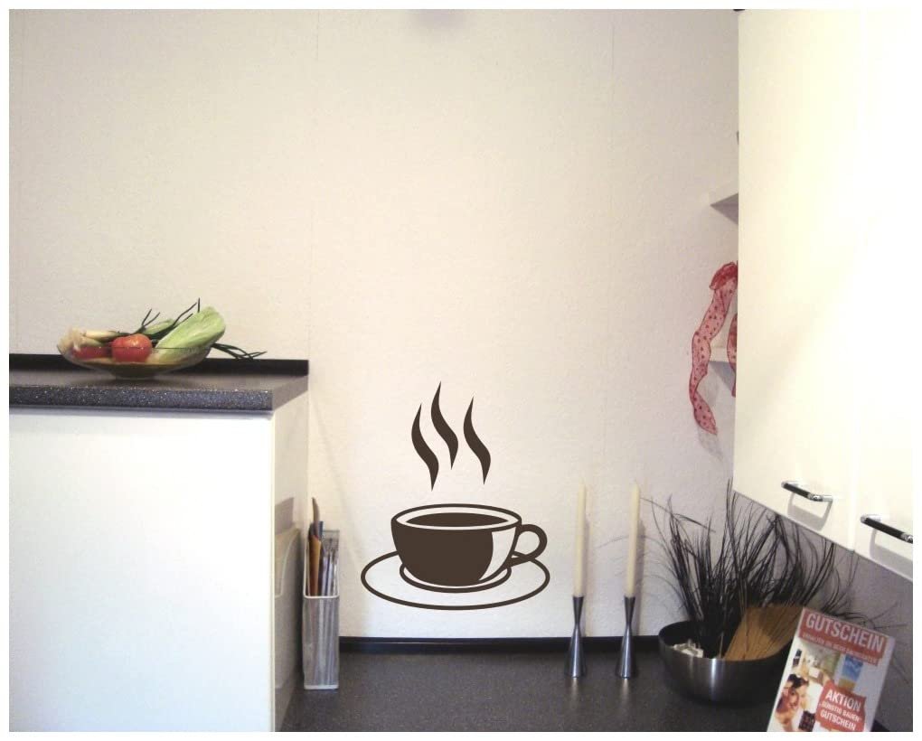 Наклейка на стіну Samunshi Чашка кави 8.2 x 10 см Чорна, фото №2