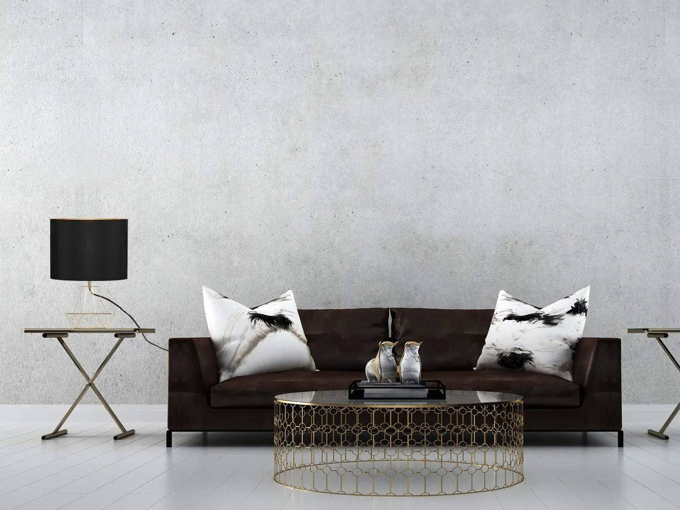 Настільна лампа LAUREA з сітчастим корпусом та тканинним абажуром Чорний Золотий, фото №9