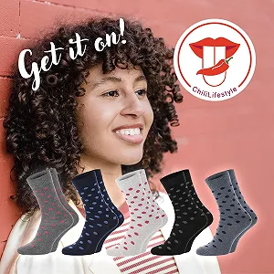 Жіночі шкарпетки ChiliLifestyle Dots 5 пар для жінок для спорту та відпочинку Dots дихаючі розроблені в Німеччині synthetic.ua - Фото 1