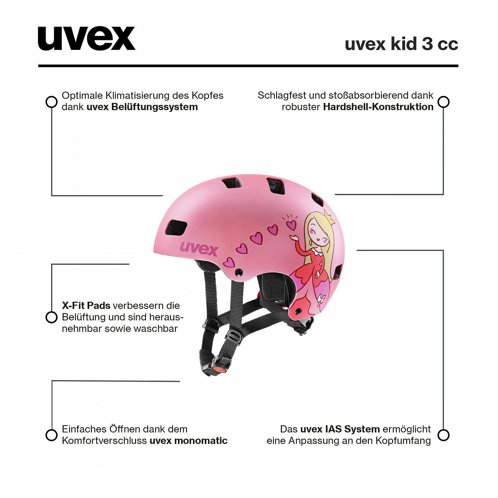 Велосипедний шолом Uvex Kid 3 cc  Регульований розмір Оптимізована вентиляція, фото №6