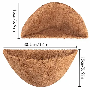 Вкладыши для подвесных корзин полукруглые из кокосового волокна 12 дюймов (30.5 см) Набор 3 шт. synthetic.ua - Фото 1