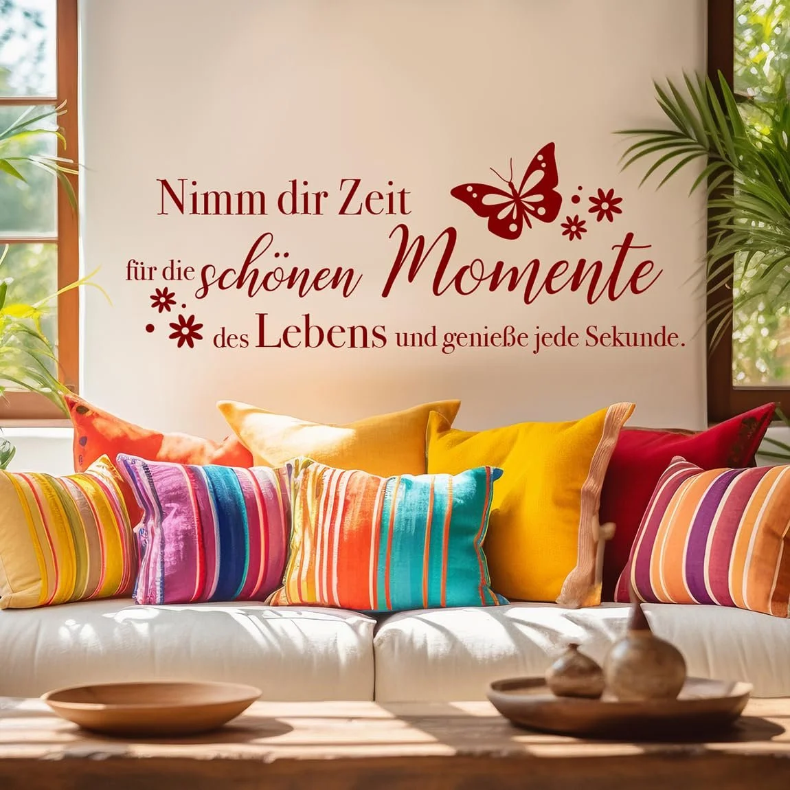 Наклейка на стіну pk228 nimm dir Zeit für die schönen Momente 140 x 53 см Чорний, фото №4