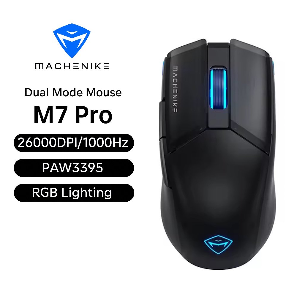 Комп'ютерна миша Machenike M7PRO MAX Black PAW3395 26000DPI 1000Hz Wired/2.4G, фото №3
