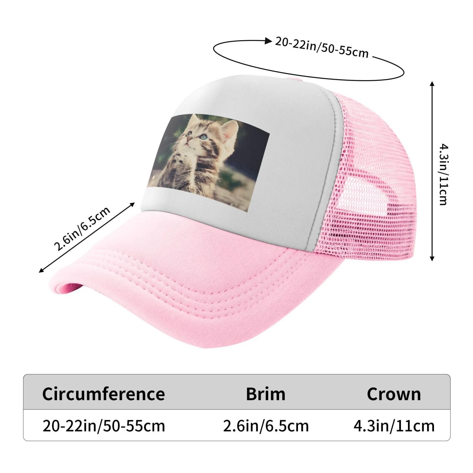 Бейсболка FZGGWYHL Модна з Котячим Мотивом Сітчаста Регульована Спортивна Унісекс, фото №6