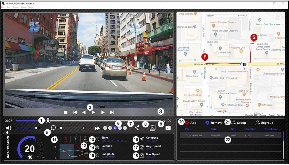 Відеореєстратор Kenwood DRV-A301W / Full HD / 136° / GPS / Wi-Fi / SD slot / Чорний, фото №7