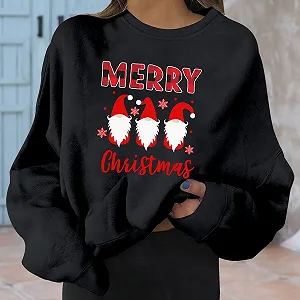 Рождественский свитер Женская рождественская футболка для женщин Buffalo Plaid Tees Топы Рождественская футболка с длинными рукавами Праздничная графика Зимняя блузка Топы Рождественские свитеры synthetic.ua - Фото 1