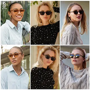 Сонцезахисні окуляри Квадратні SOJOS SJ2316 Ретро для жінок та чоловіків Класичні з захистом UV400 synthetic.ua - Фото 1