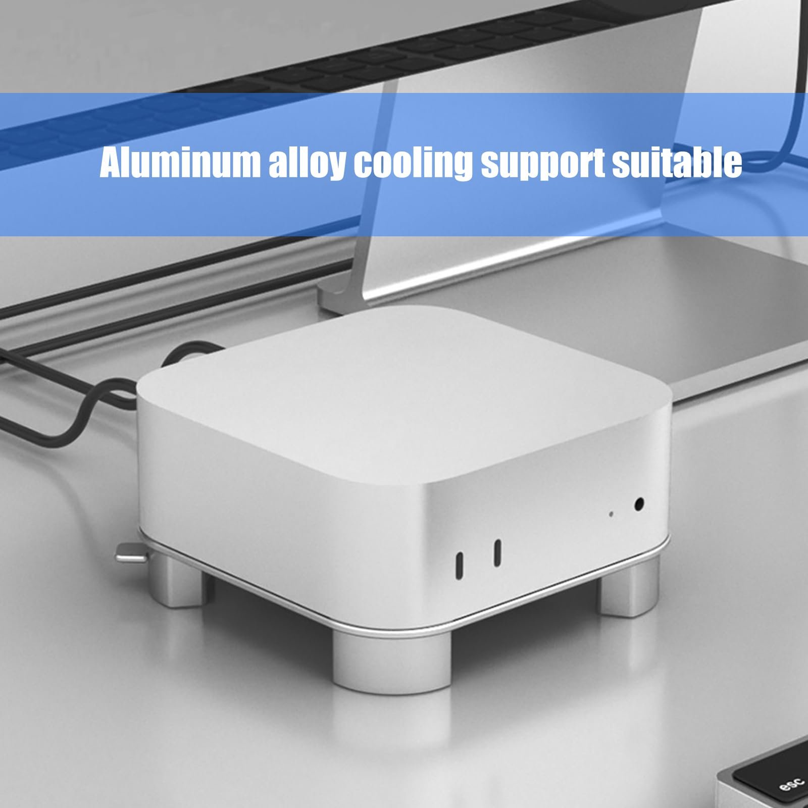 Подставка для ноутбука алюминиевая с охлаждением, высота 22 мм, фото №2 Подставка для ноутбука алюминиевая с охлаждением, высота 22 мм, фото №2