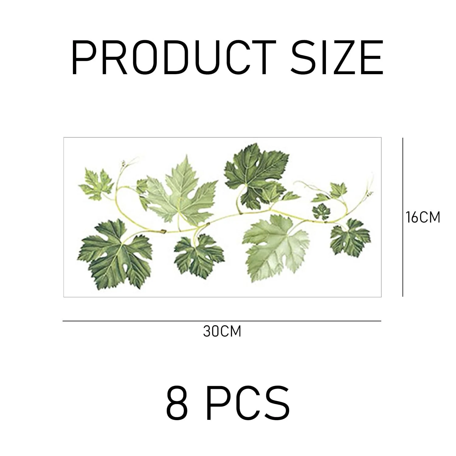 Наклейка на стіну Creative Design Green Leaf Decor Vine 8 шт, фото №2