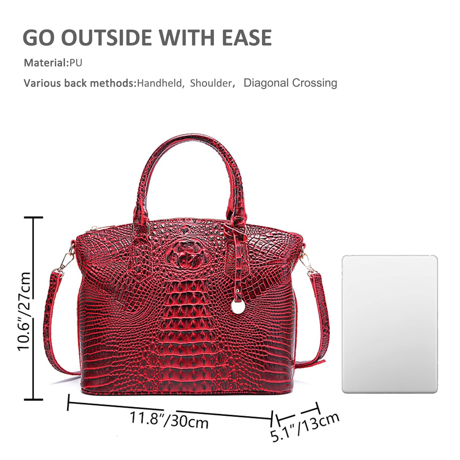 Сумка Жіноча NICOLE & DORIS Середня Крокодил Елегантна Лакована Шкіра, фото №6