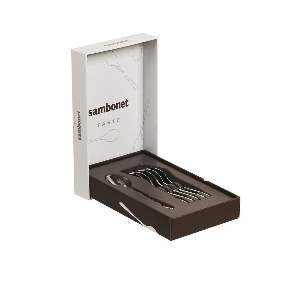 Ложка мока Sambonet Button Моноблок нержавіюча сталь 18/10, довжина ложки 12 см, 6 штук, фото №4