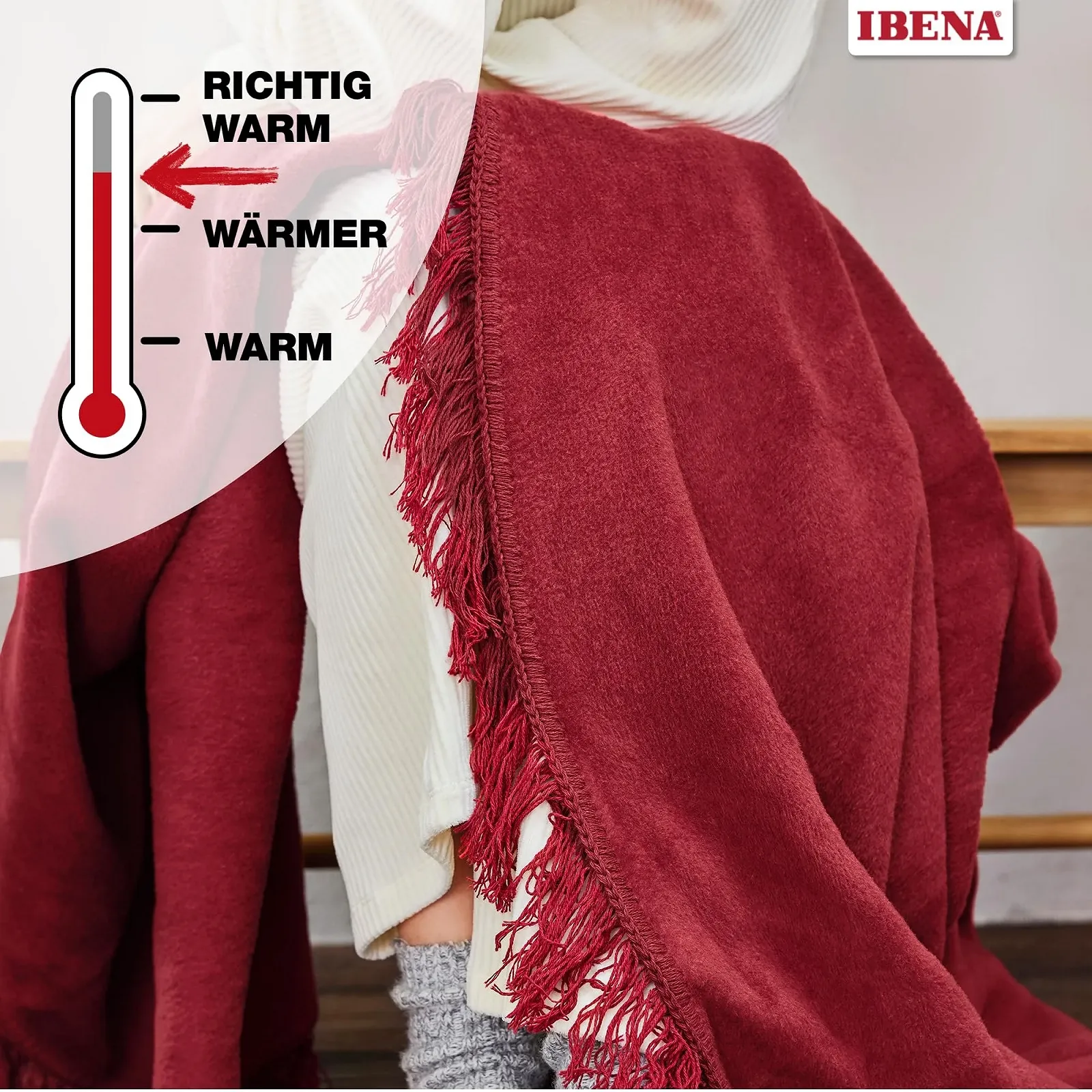 Плед Ibena Braga З бахромою 150 x 200 см, фото №1