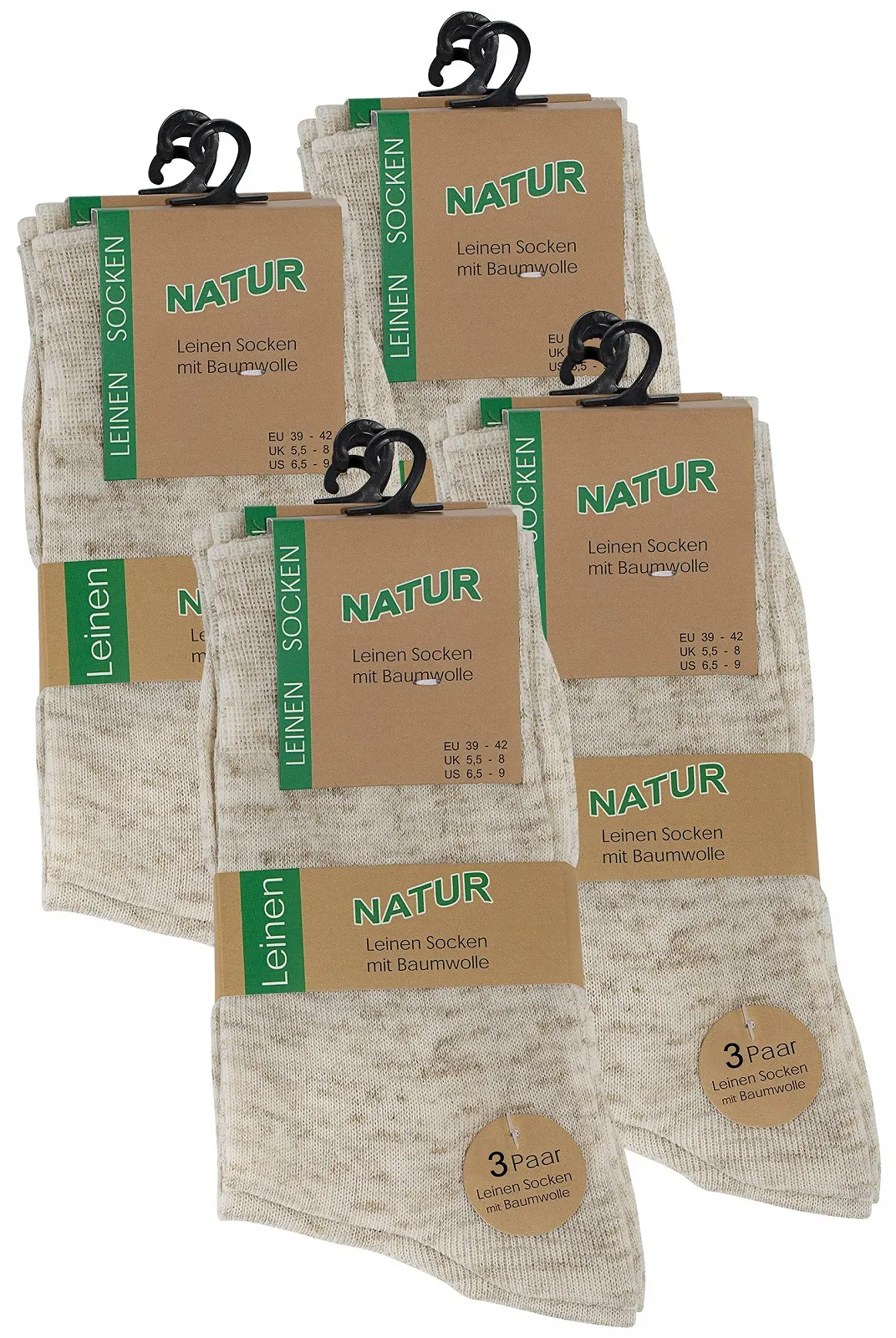 Шкарпетки Cotton Prime 12 пар Жіночі Льняні Натуральні з Бавовною Бежеві Меланжеві, фото №2