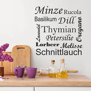 Настінне тату GRAZDesign Кухонні трави Самоклейне 50 x 50 см 070 Чорний - Фото 1