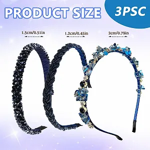 Набор обручей для волос с блестками, стразами и кристаллами для женщин synthetic.ua - Фото 1