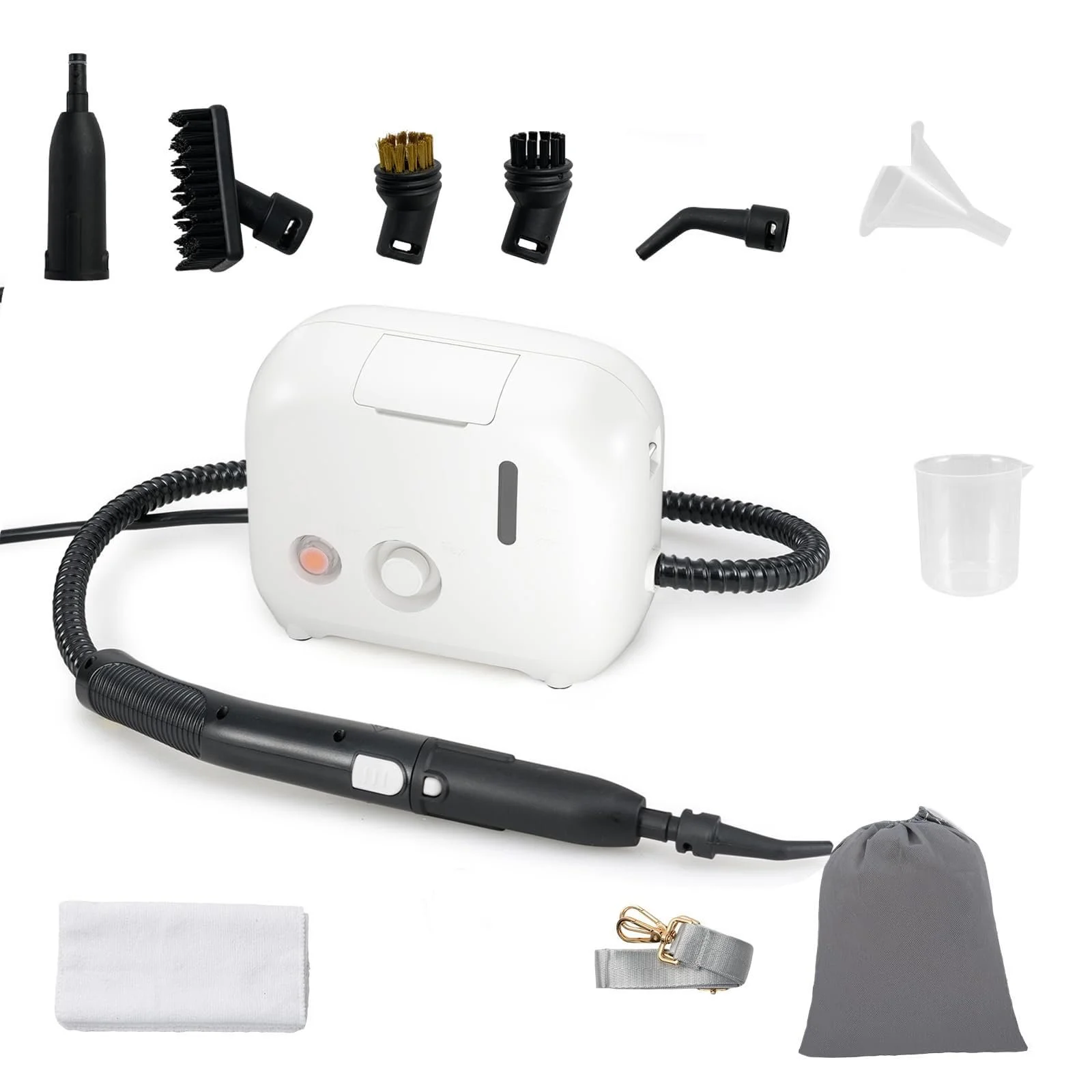 Портативный пароочиститель GOPLUS 1600 Вт 3 бар 1 л White 9 аксессуаров, фото №1