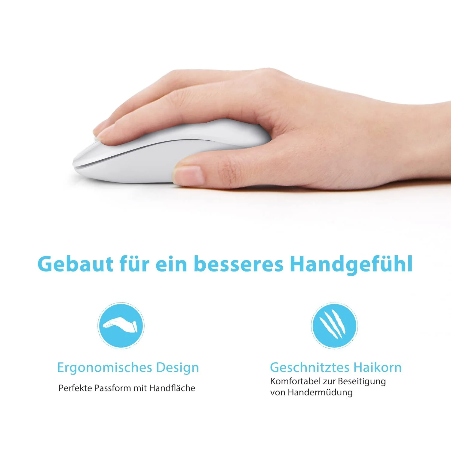 Мышь LeadsaiL Беспроводная Перезаряжаемая 2.4 GHz Эргономичная Тихая Кнопка включения/выключения 2400 DPI 5 Регулируемая, фото №5