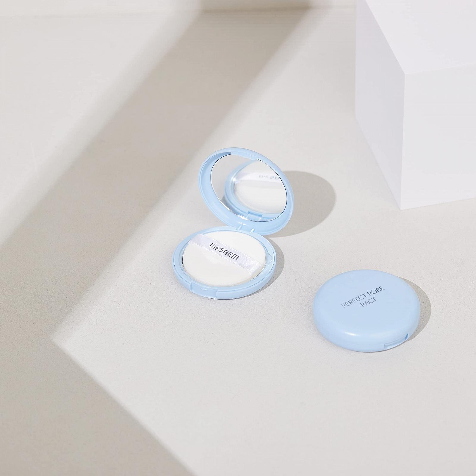 Пудра Thesaem Saemmul Perfect Pore Pact для минимизации пор, матирующая, для фиксации макияжа, 12 г, фото №5