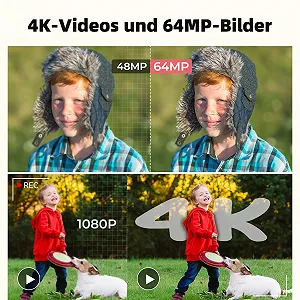 Цифрова фотокамера 4K 64MP Vlogging Compact Camera 18X Zoom для дітей та початківців 2 екрани 2 акумулятори 64GB SD Card Pink synthetic.ua - Фото 1