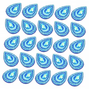 Стразы Капля Декоративные Бриллианты Блестящие Модные Ювелирные Изделия для Одежды Края Свадебного Платья Самодельные Украшения для Ногтей Смола Синий, 2 шт - Фото 1