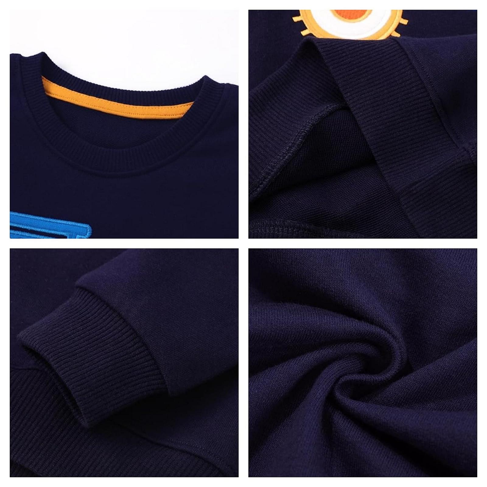 Свитшот Codkkre для мальчиков Хлопковый пуловер Детский свитер с круглым вырезом С принтом для мальчиков 2-7 лет Размер 92-122, фото №6