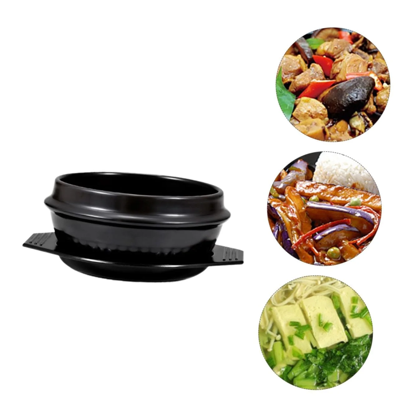 Кастрюля для запекания керамическая для бибимбапа термостойкая с глазурью 1 шт., фото №3