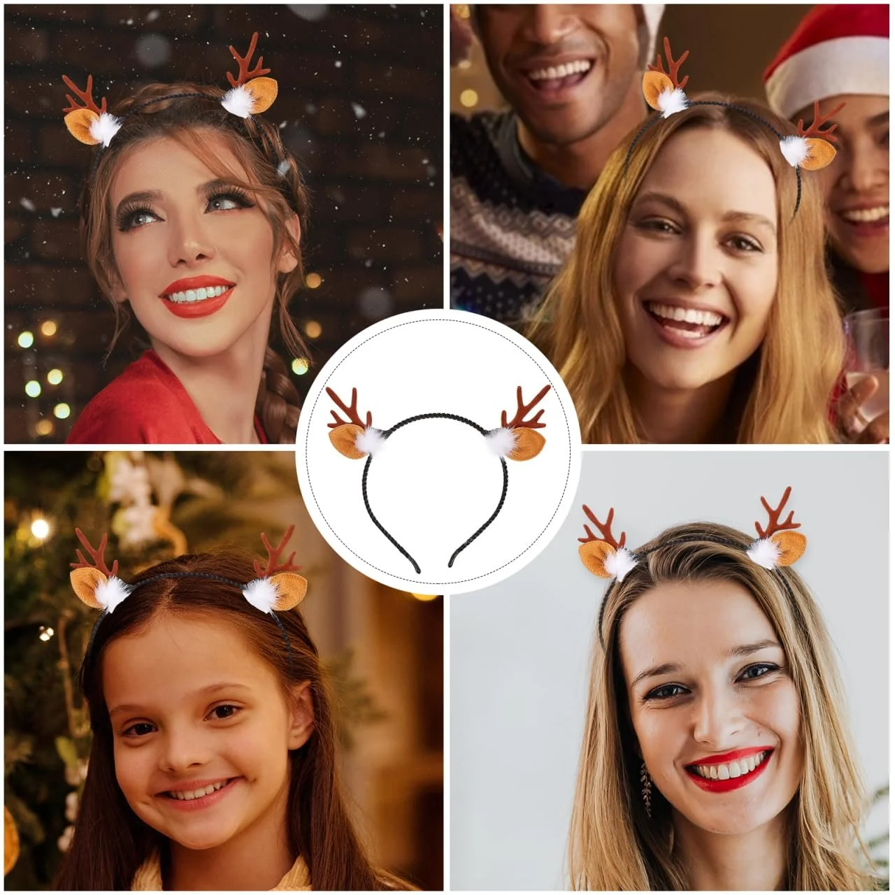 Обруч Різдвяні Оленячі Роги з Кролячими Вухами (2 шт.), фото №8