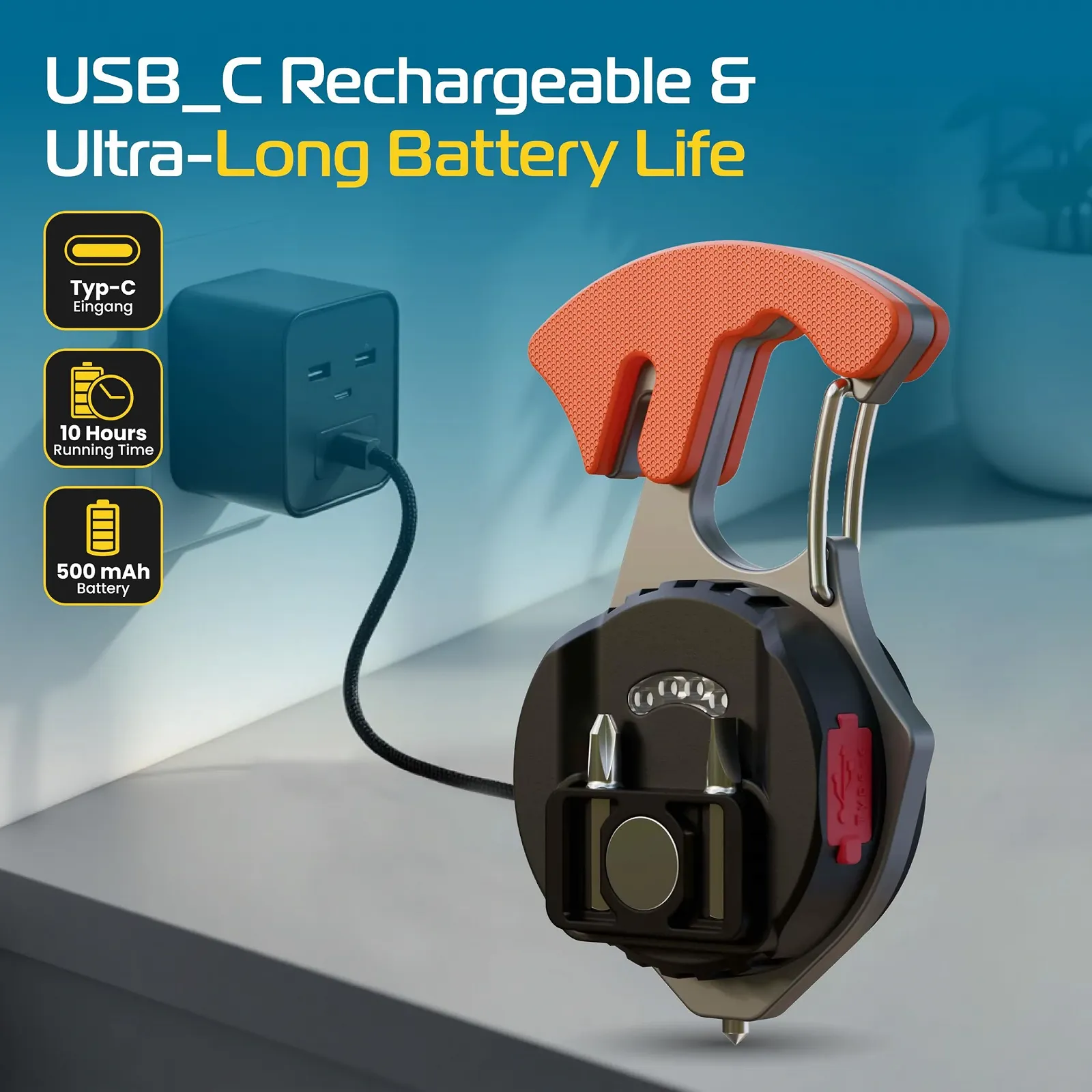 Міні ліхтар робочий LED RB563 500 люмен - USB-C акумуляторний, 6 режимів освітлення, магнітна основа - ліхтар для ключів, фото №11 Міні ліхтар робочий LED RB563 500 люмен - USB-C акумуляторний, 6 режимів освітлення, магнітна основа - ліхтар для ключів, фото №11